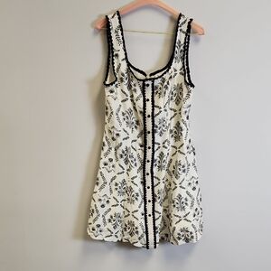 Elegant Black and Cream Floral Dress